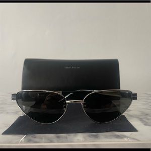 SAINT LAURENT Cat Eye-Frame Metal Sunglasses